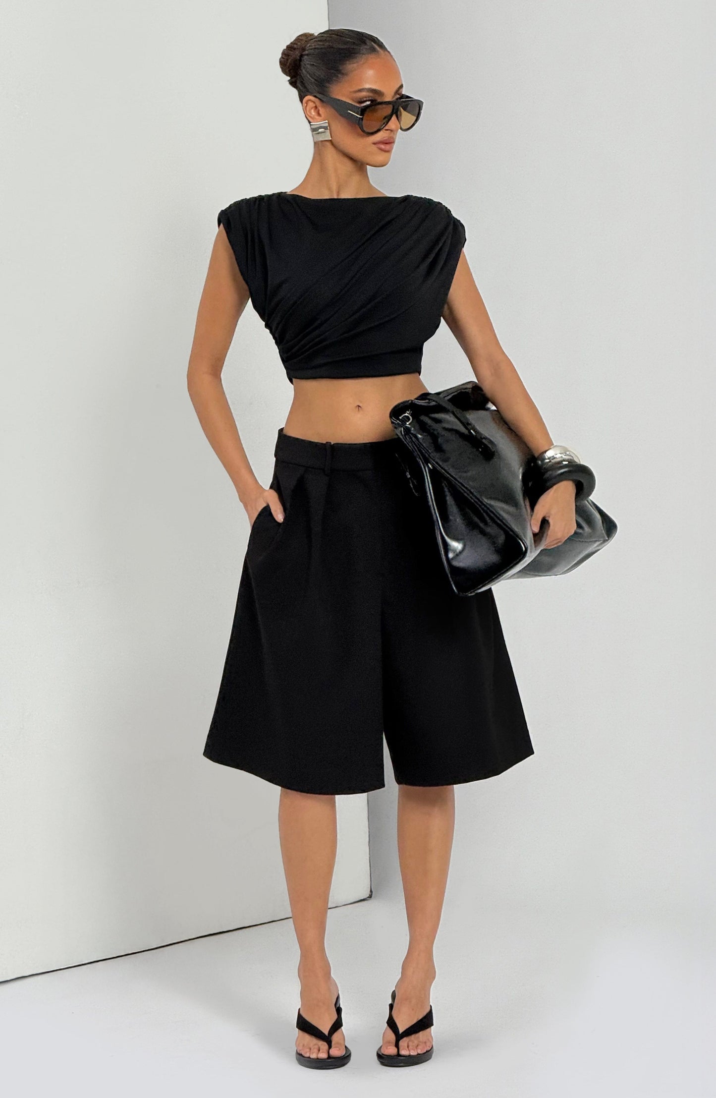 Ausra Bermuda Shorts - Black